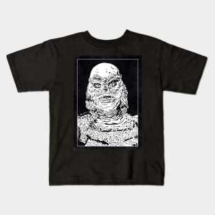 CREATURE FROM THE BLACK LAGOON (Black and White) Kids T-Shirt